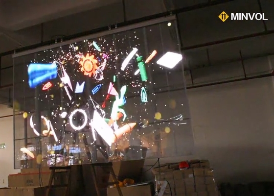 High Quality P3.9_7.8 Full Color High Stability Brightness Transparency Led Mesh Screen Led Transparent Display